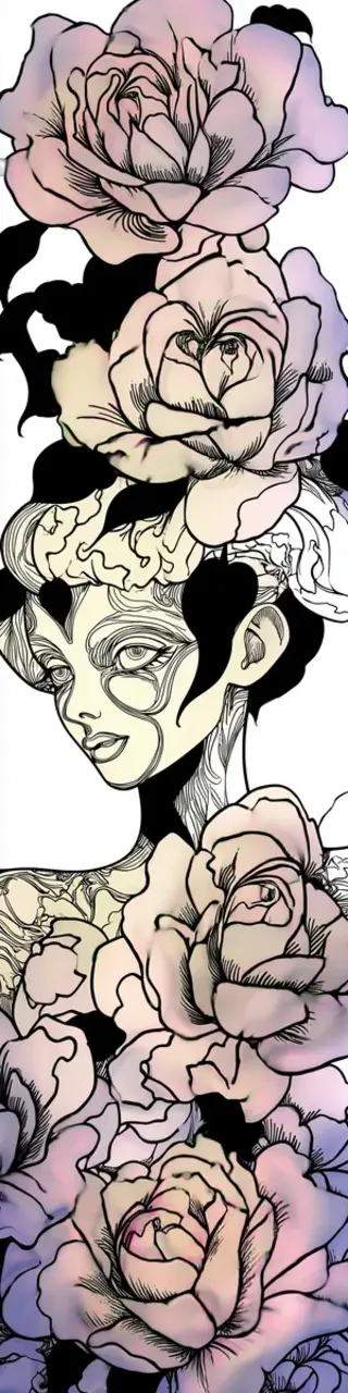 Free printable artistic roses surrealist coloring bookmark