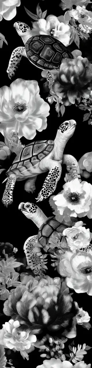 Free printable black bookmark turtles