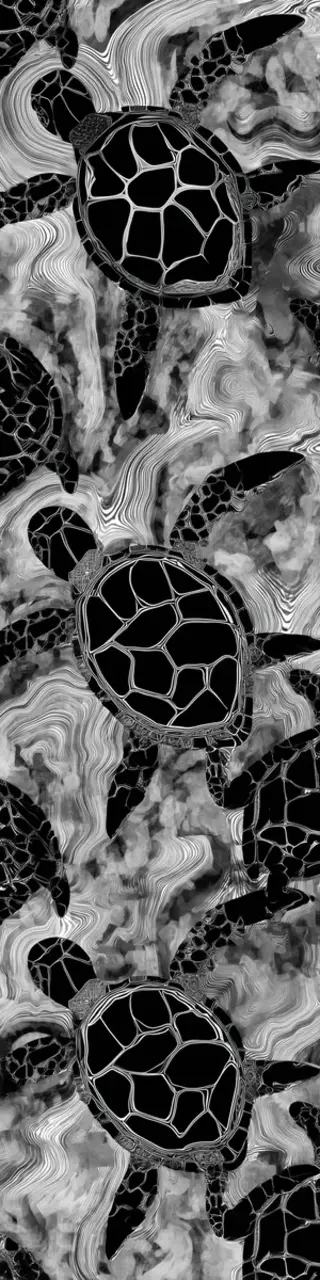 Free printable black on gray turtles bookmark
