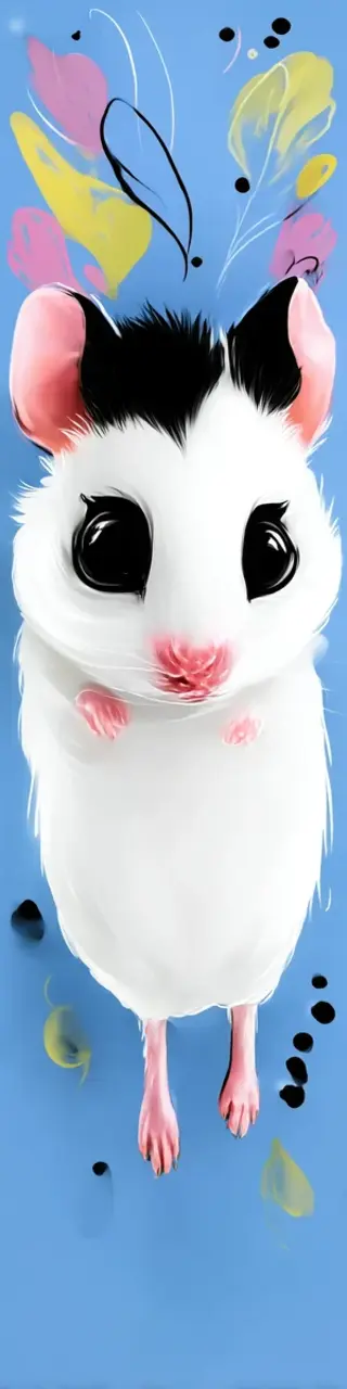 Free printable blue dwarf hamster bookmark