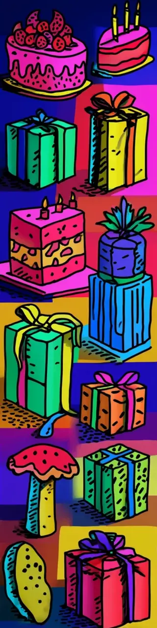 Free printable bright birthday present boxes bookmark