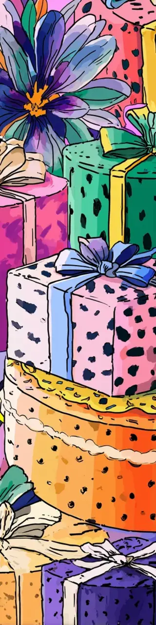Free printable close-up birthday presents bookmark