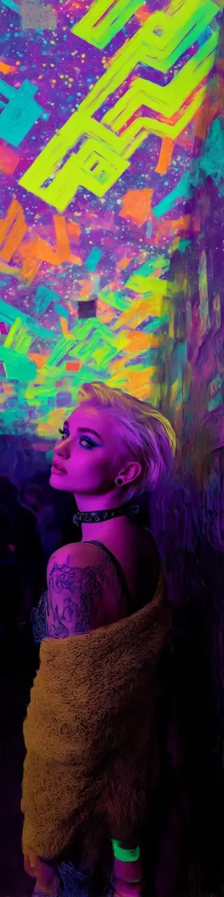 Free printable colorful neon nightclub thriller bookmark