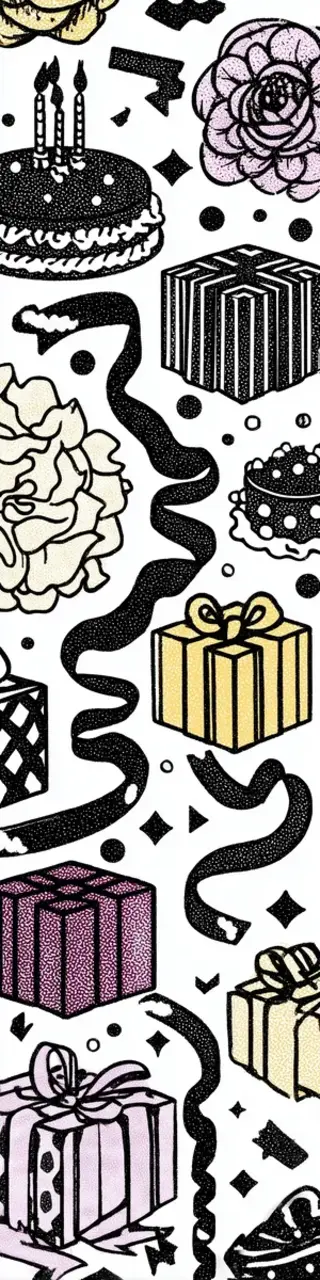 Free printable presents and cake coloring bookmark