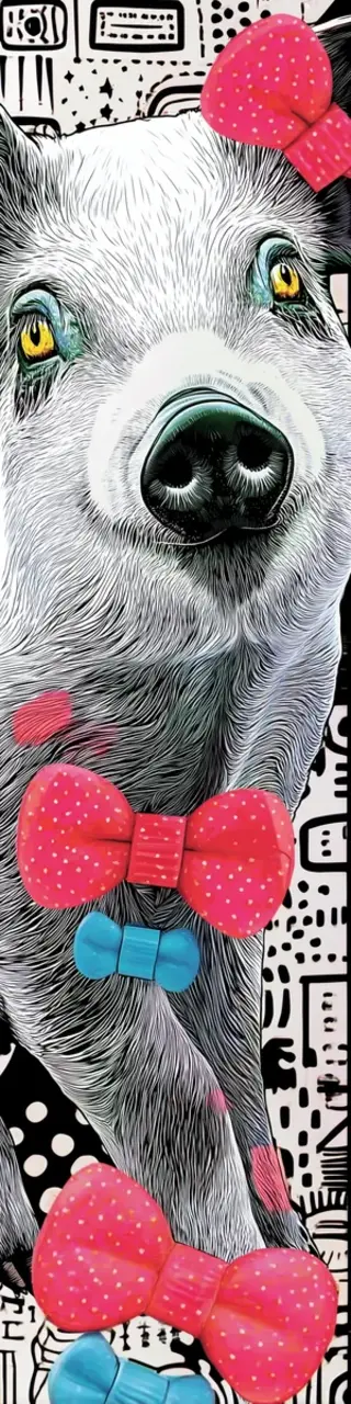 Free printable cozy face pig bookmark