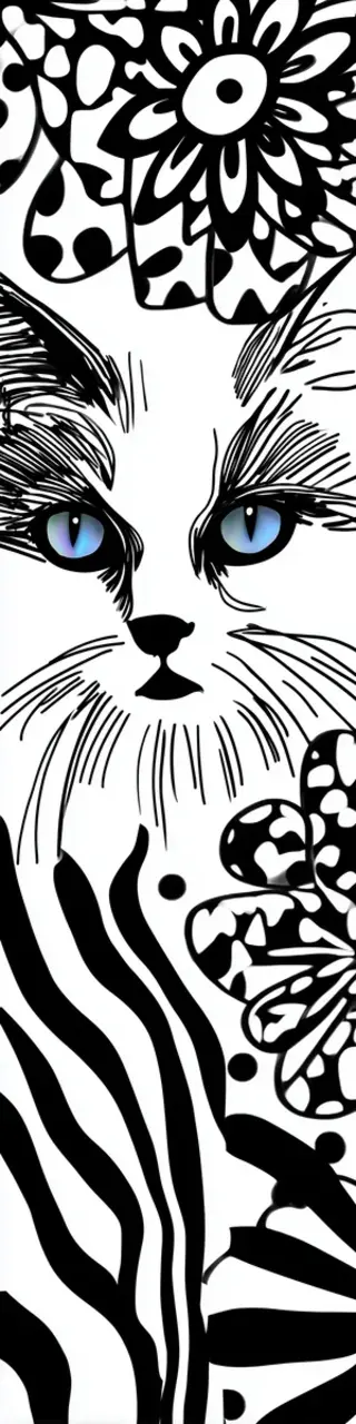 Free printable cute cat coloring bookmark