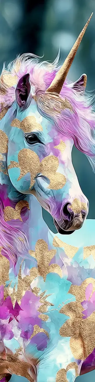 Free printable gold smeared unicorn bookmark