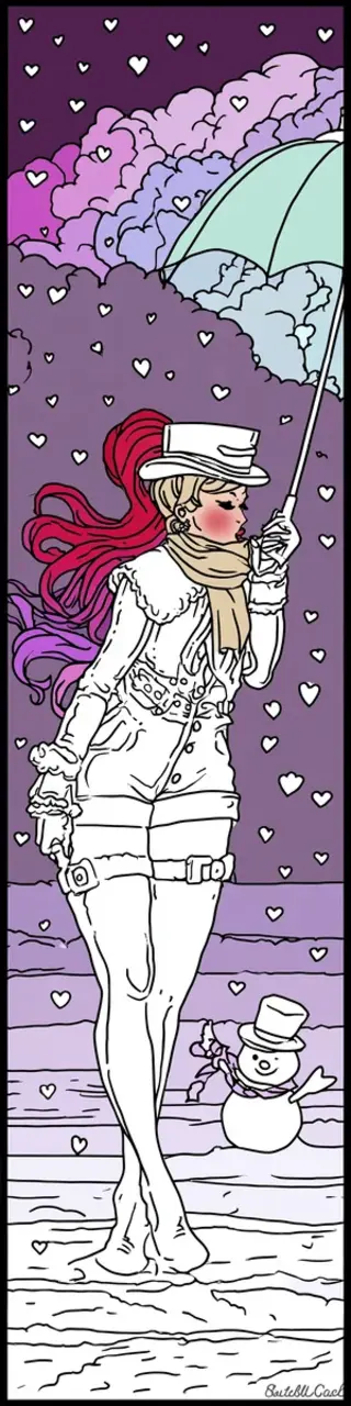 Free printable heart storm winter bookmark