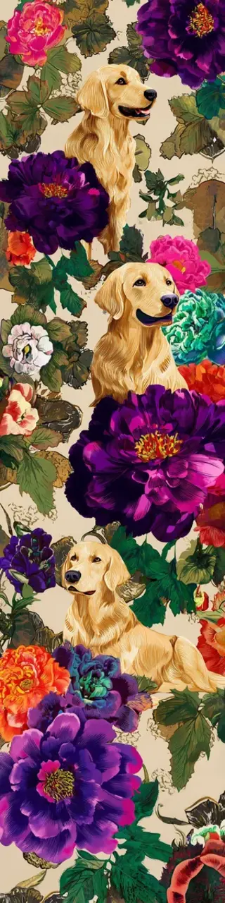 Free printable golden retriever maximalist bookmark