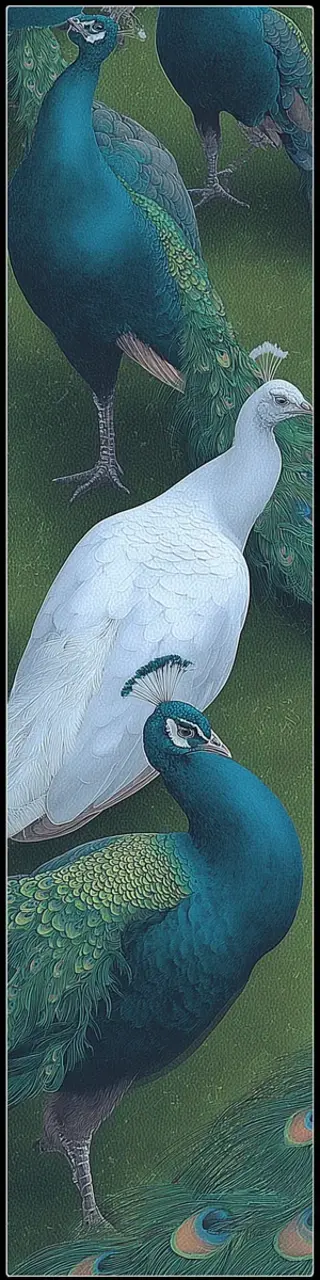 Free printable old school peacocks bookmark