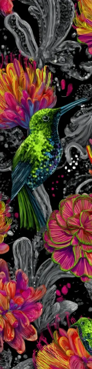 Free printable one green hummingbird bookmark