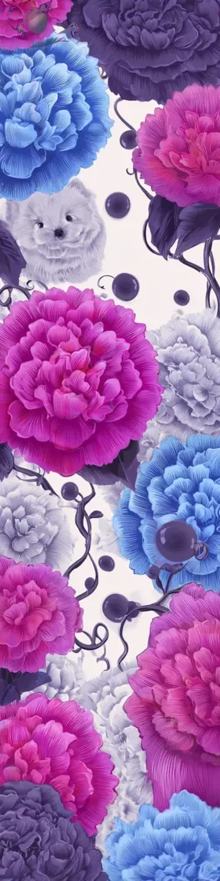 Free printable pink and blue carnations bookmark