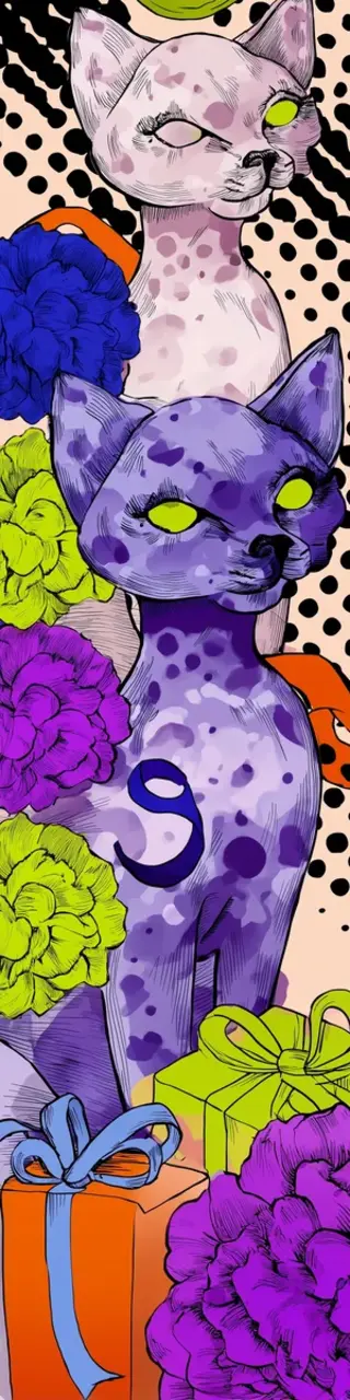 Free printable purple cats pair bookmark