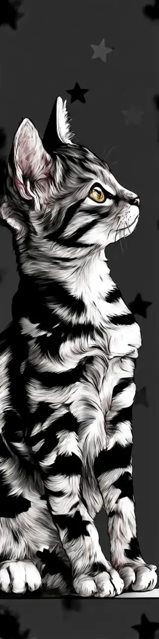 Free printable sitting sideways cat bookmark