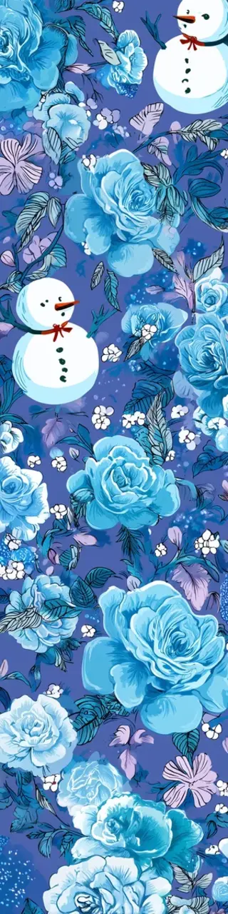 Free printable winter flowers snowman bookmark
